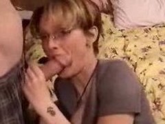 Short Thorn Milf With Glasses Gives Blowjob With Facial