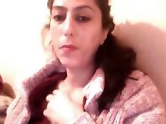 Turkish bbw brunette on her webcam showing off her chubby body